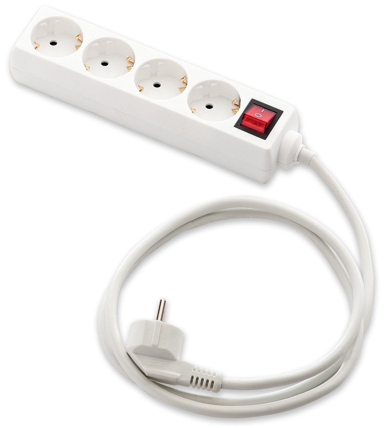 BASE ENCHUFE 4 TOMAS T.T ECOSOCKET CON INTERRUPTOR Y CABLE 1,5 MT. BLANCO