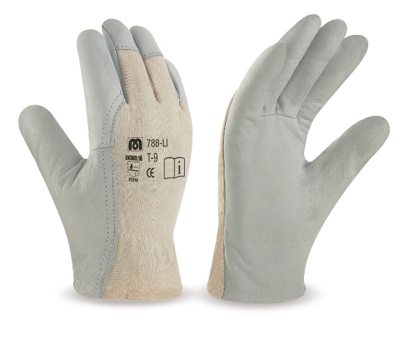 GUANTE FLOR VACUNO EN PALMA DORSO PUNTO ALODON T-10 788LIBL/10 MARCA