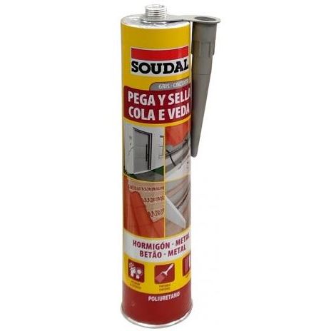 MASILLA POLIURETANO SELLA Y PEGA GRIS CARTUCHO 310 ML. SOUDAL
