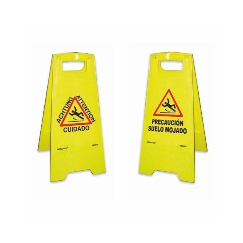 PANEL AMARILLO PRECAUCION SUELO MOJADO 62x30x21CM