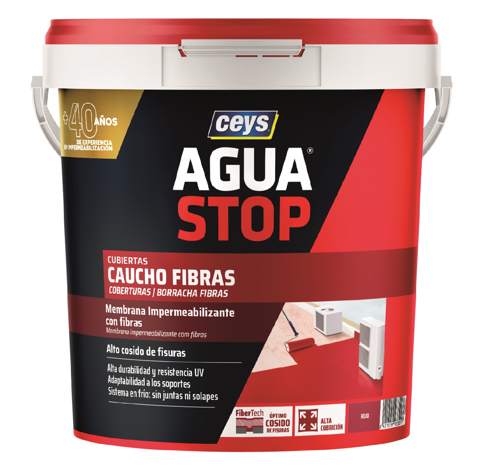 AGUASTOP CAUCHO FIBRAS TERRACOTA 20 KG. CEYS