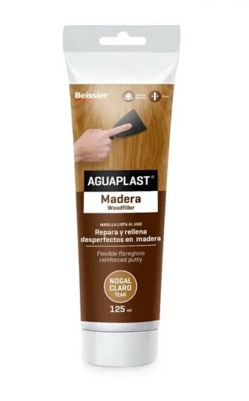 AGUAPLAST MASILLA MADERA NOGAL CLARO 125 ML. AL USO