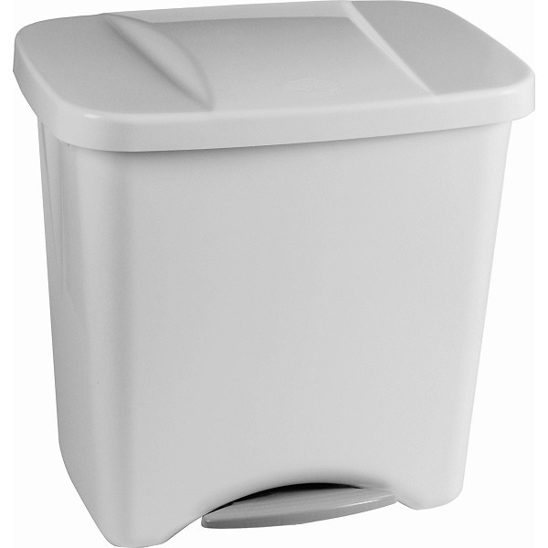 CUBO BASURA ECOLOGICO 50L CON PEDAL TAPA BLANCA