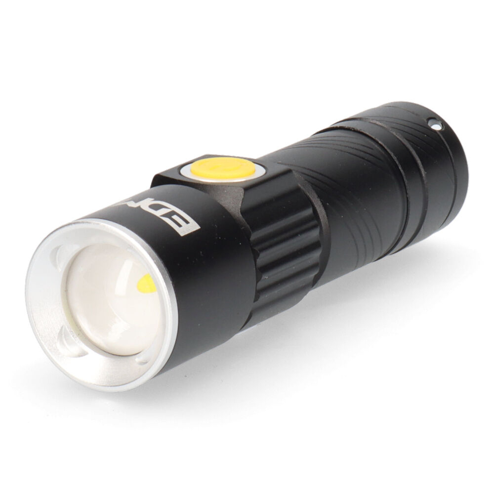 MINI LINTERNA ZOOM 1 LED XL ALCANCE 60 MT. 120LM RECARGABLE USB (BATERIA DE LITIO INCLUIDA)