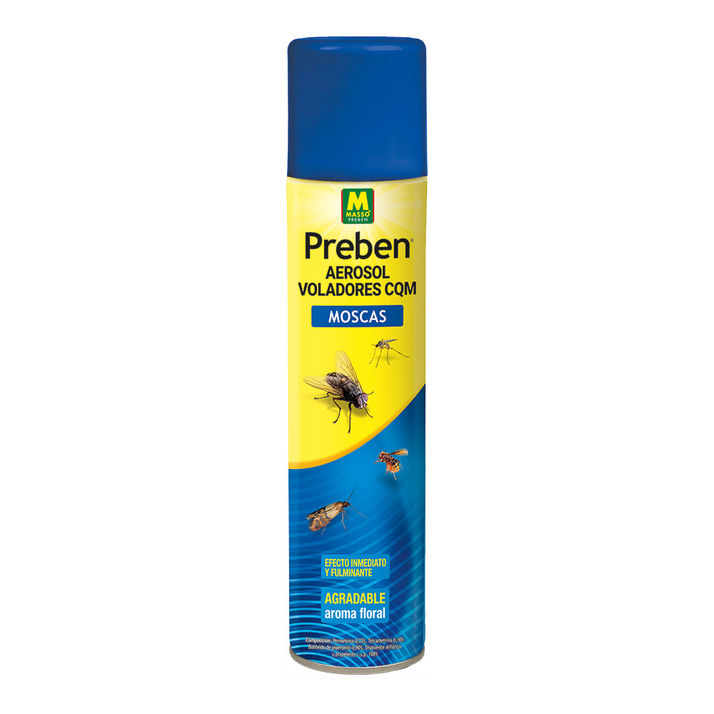 INSECTICIDA MOSCAS Y MOSQUITOS PREBEN VOLADORES USO DOMESTICO 750 ML. MASSO