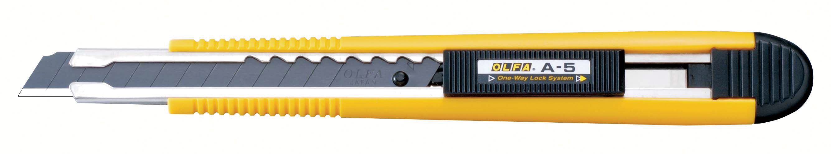 CUTTER PROFESIONAL BLOQUEO AUTOMATICO 9 MM. A-5 OLFA (UU)