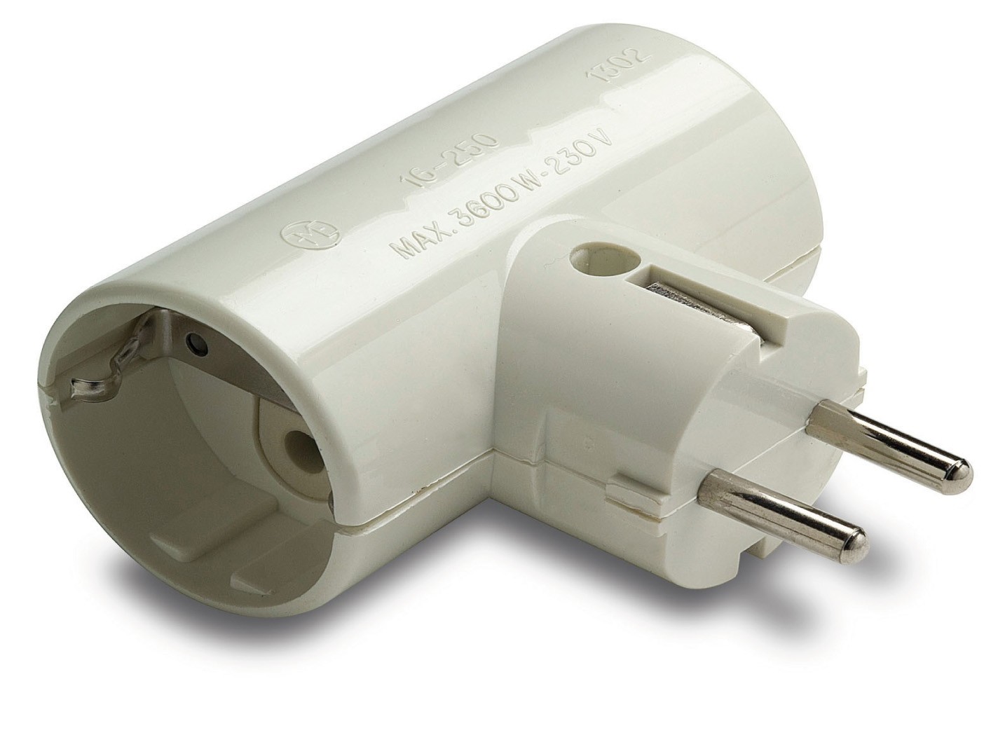 ADAPTADOR DOBLE T.T CERAMICO 16A 250V BLANCO