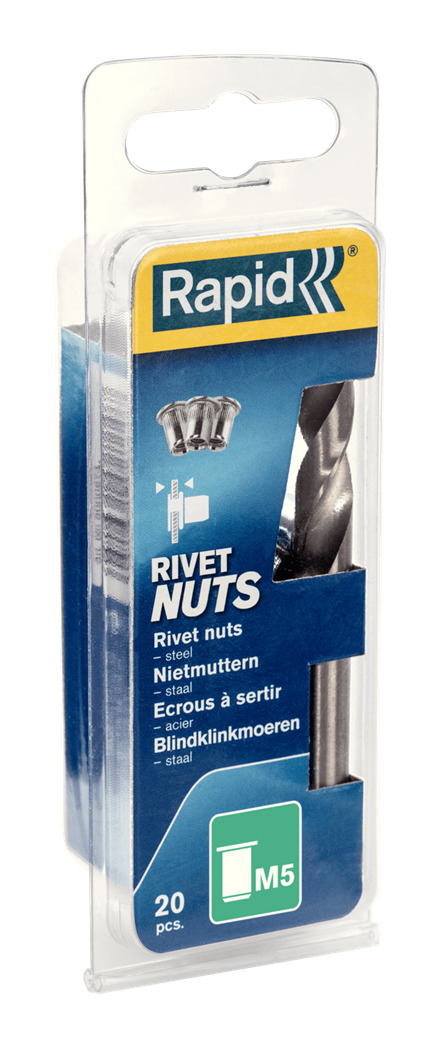 REMACHE A ROSCA M5 + BROCA EN BLISTER (20 UND.)