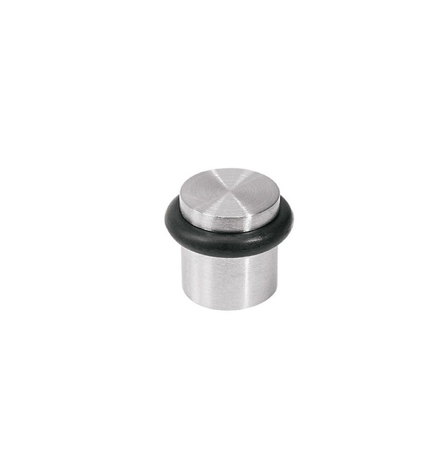 TOPE DE PUERTA ACERO INOX CON GOMA NEGRA REDONDA Ø20 MM. JNF IN.13.106.20