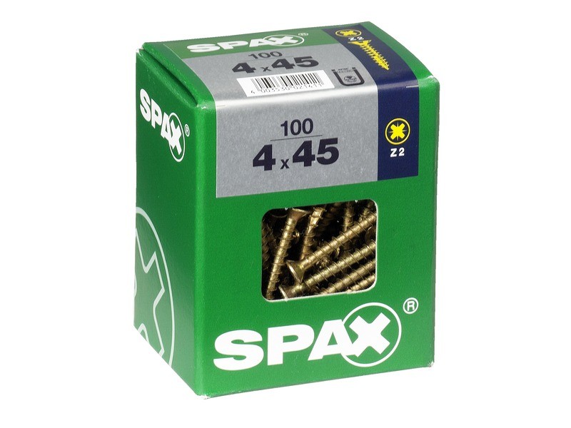 PAQ. TORNILLO SPAX 4X45 CP PZ BRICO (100 UND.)