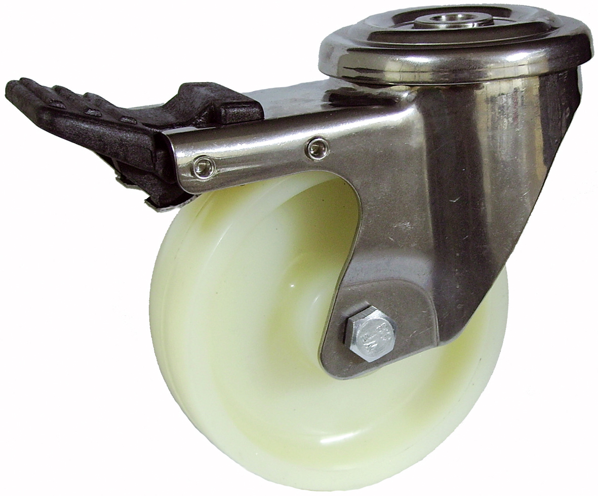 RUEDA AFO 286/125 GIRATORIA CON FRENO NYLON 200KG (UU)