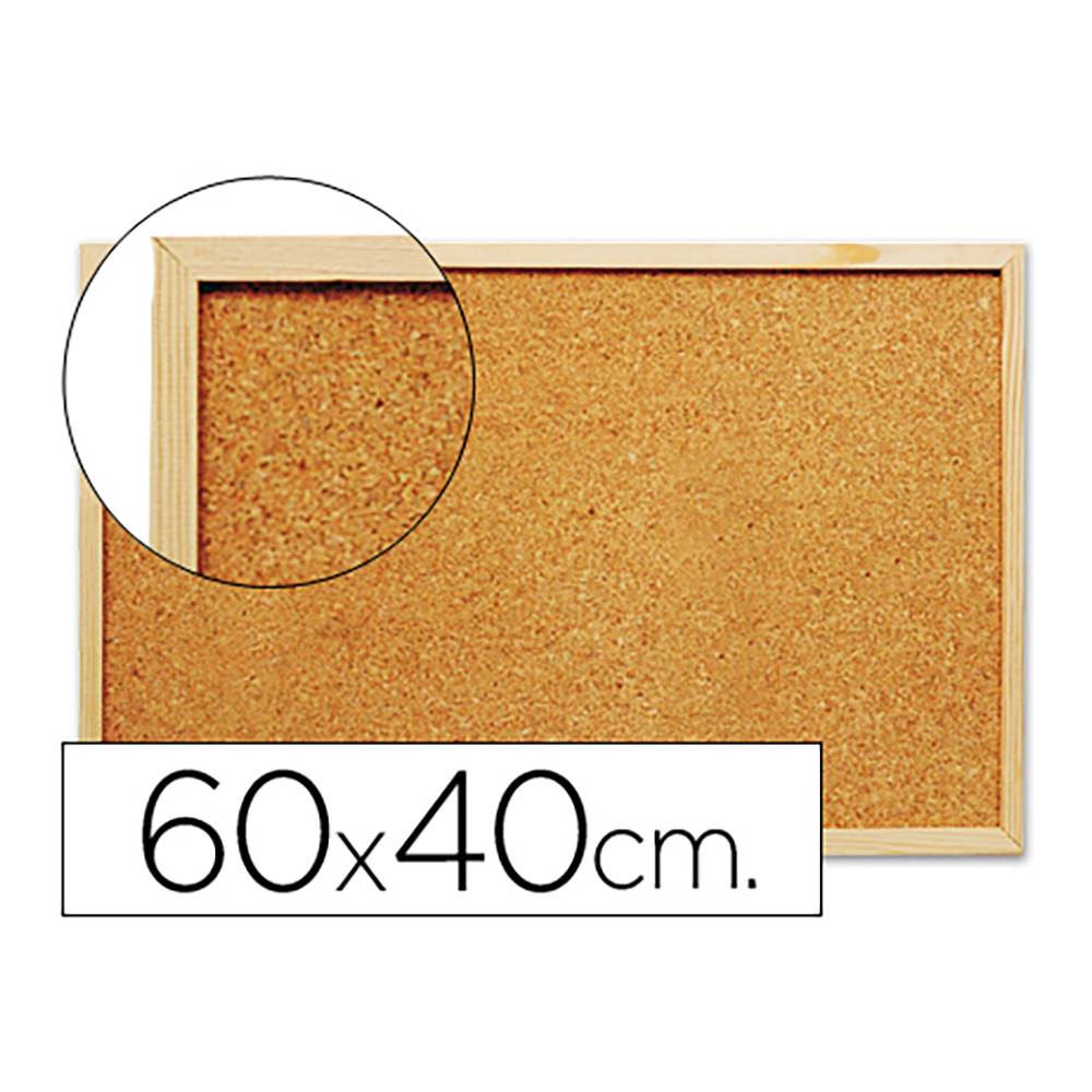 PIZARRA CORCHO Q-CONNECT MARCO MADERA 60X40 CM.