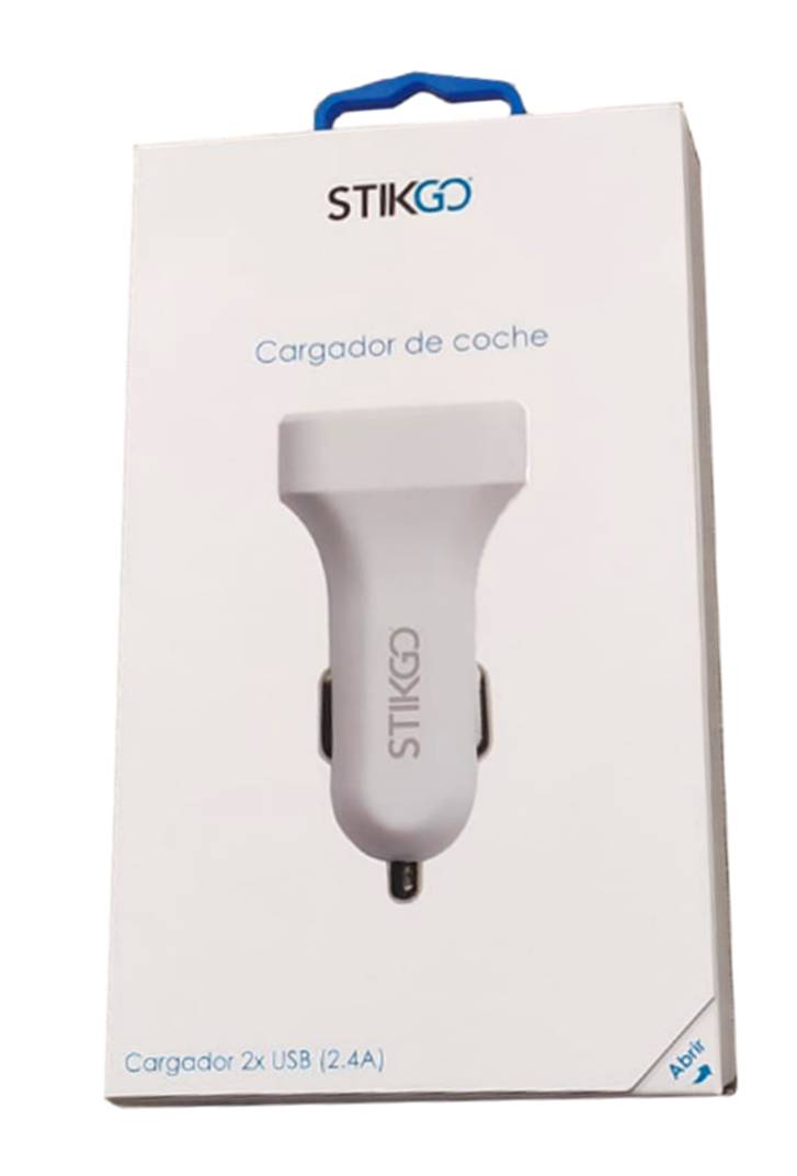 CARGADOR DE COCHE 2X USB 2,4A STIKGO (UU)