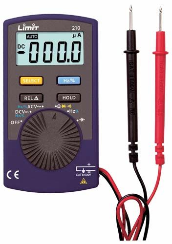 MULTIMETRO DIGITAL DE BOLSILLO AC/DC 4-600V LIMIT 210 (UU)