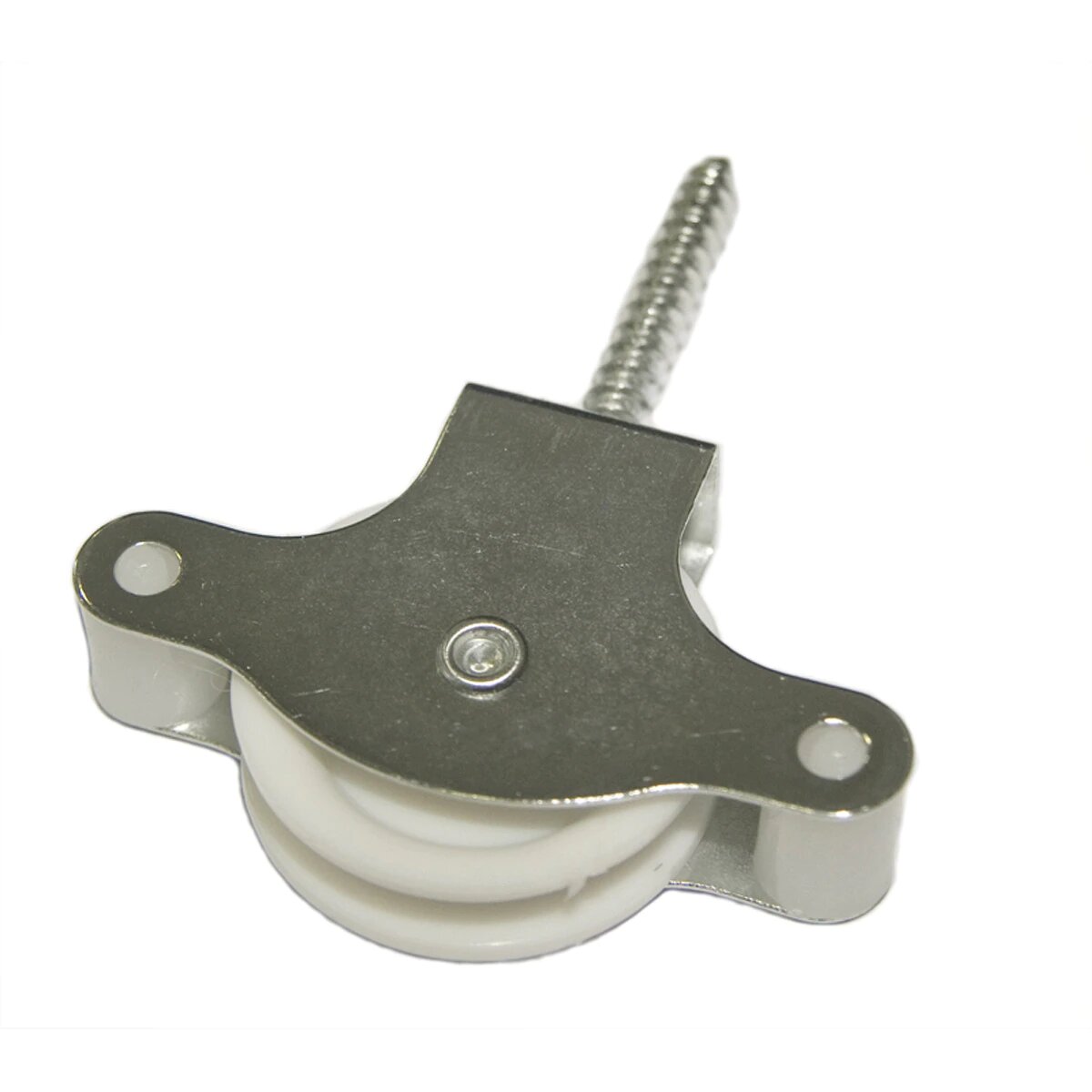 POLEA TENDEDERO NYLON BLANCO C/TORNILLO ZINC.