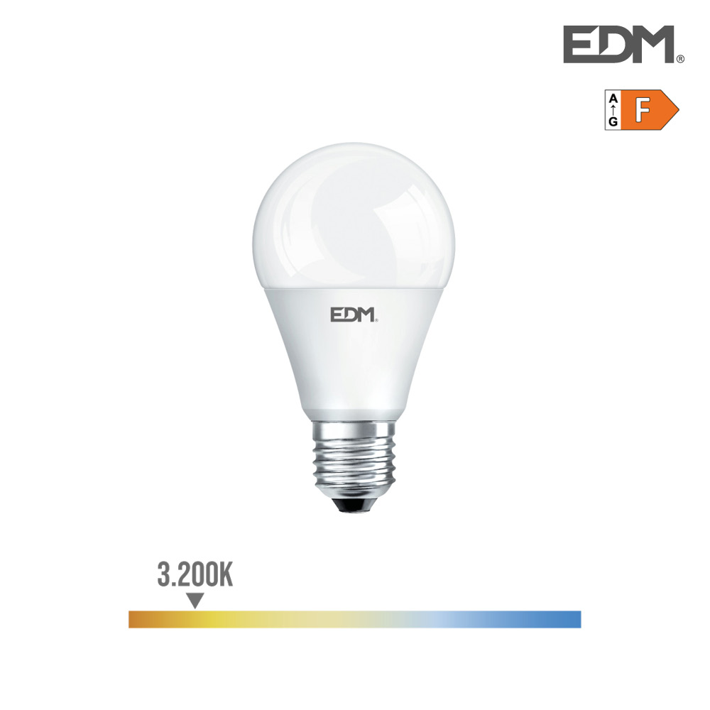 BOMBILLA CREPUSCULAR STANDARD LED E27 10W 800 Lm 3200K LUZ CALIDA EDM REF.35387