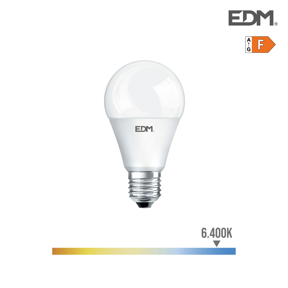BOMBILLA STANDARD LED REGULABLE E27 10W 810 Lm 6400K LUZ FRIA EDM REF.98940