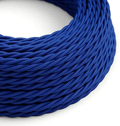 ROLLO 5 MT CABLE TEXTIL TRENZADO 2X0,75 MM. AZUL  
