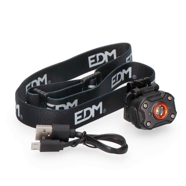 LINTERNA FRONTAL LED MINI 400 LM. RECARGABLE EDM (UU)