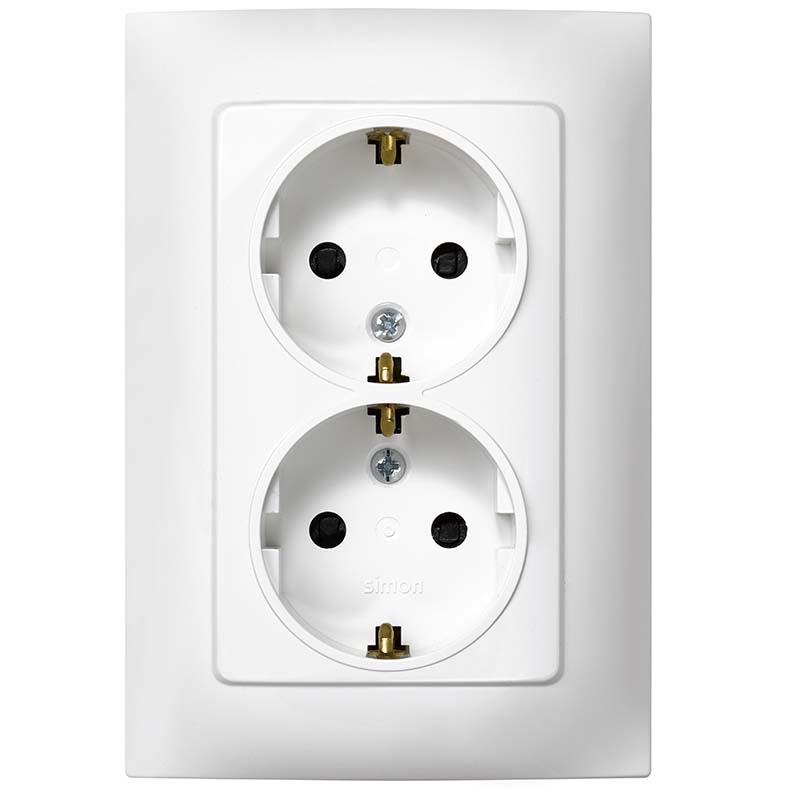ENCHUFE DOBLE SCHUKO T.T. BLANCO EMPOTRAR SIMON 10 (UU)