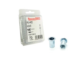 BLISTER TUERCA REMACHABLE CILINDRICA RANURADA FONDO ABIERTO ACERO CABEZA ANCHA M5 (75 UND.)