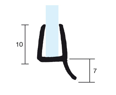 TIRA PERFIL JUNTA MAMPARA ALETA LATERAL 6MM. 2,90 MT. 01930.B