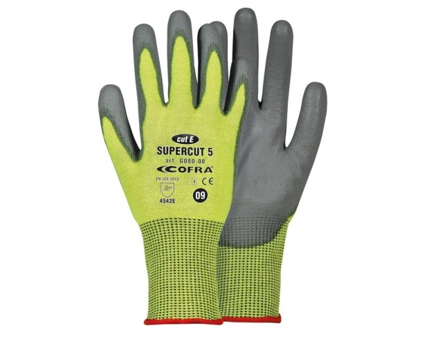 GUANTE POLIURETANO COFRA SUPERCUT 5 VERDE/GRIS T-8