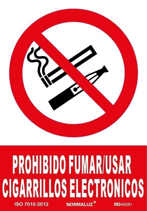 SEÑAL PVC PROHIBIDO FUMAR/CIGARROS ELECTRONICOS 21X30CM RD40081