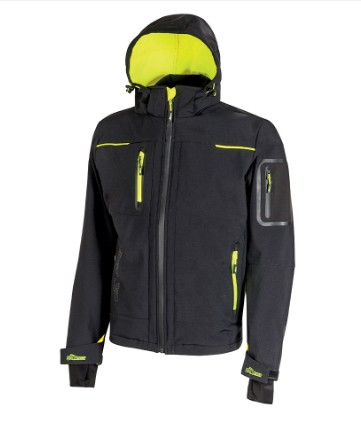 CHAQUETA SOFTSHELL SPACE NEGRO CARBON T-S U-POWER