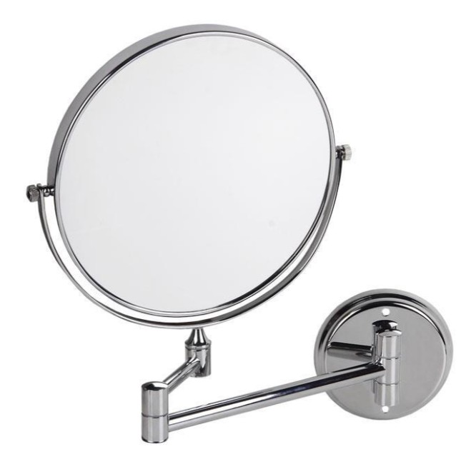 ESPEJO DE PARED EXTENSIBLE DE 3 AUMENTOS CON DOBLE CARA DE LATON CROMADO. COFAN 42001188