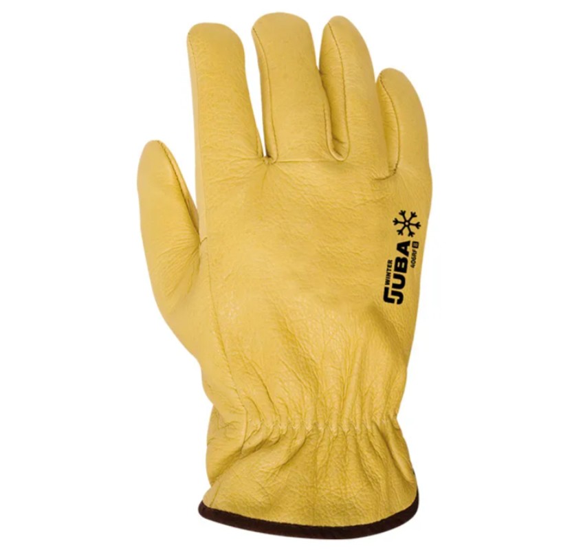 GUANTE DE PIEL FLOR VACUNO CON FORRO INTERIOR DE ALGODON AMARILLO T-9 WINTER