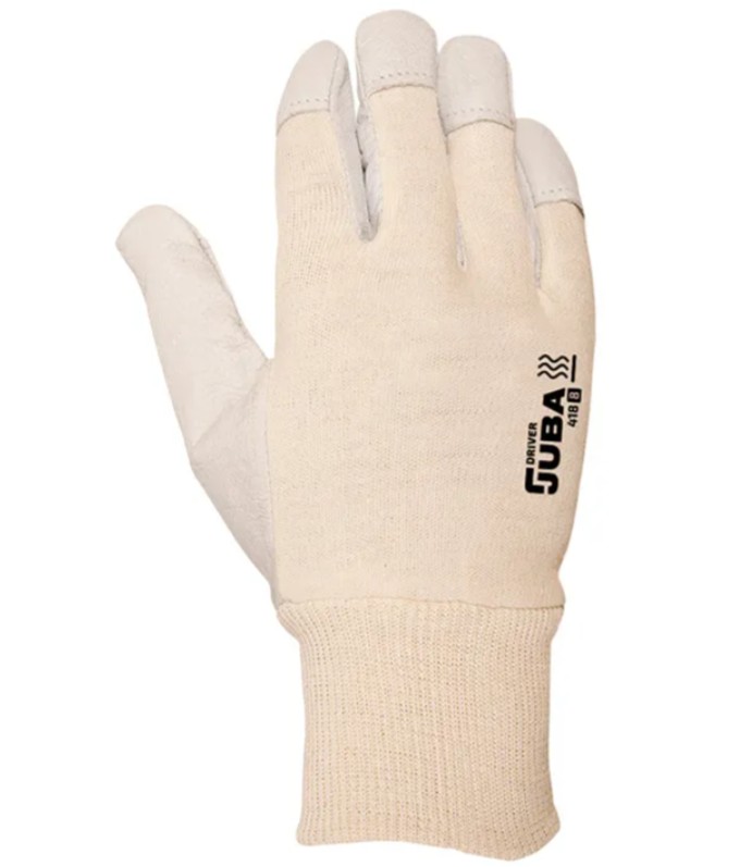 GUANTE DE PIEL FLOR DE CABRA CON DORSO DE ALGODÓN T-10