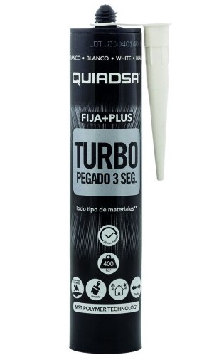 ADHESIVO DE MONTAJE BLANCO FIJA+PLUS TURBO 290 ML QUIADSA