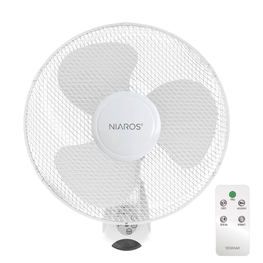 VENTILADOR DE PARED CON MANDO A DISTANCIA 45W BLANCO SAUTAR