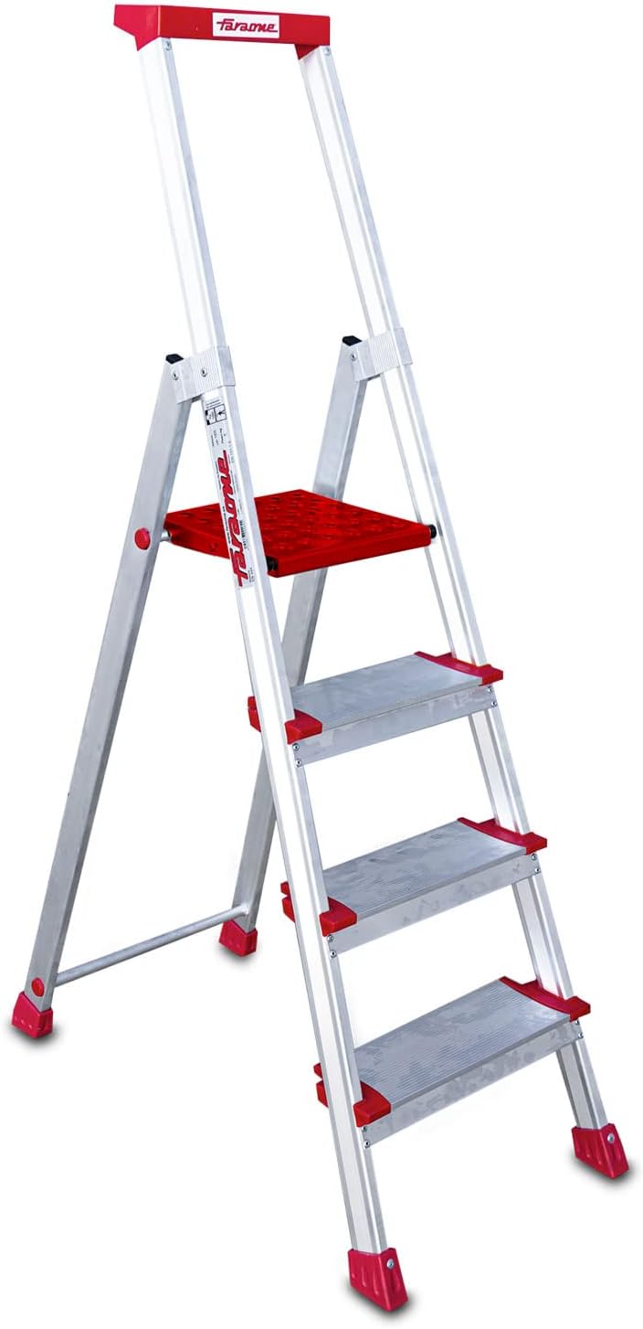 ESCALERA ALUMINIO PELDAÑO ANCHO ELEGANCE 4 PELDAÑOS