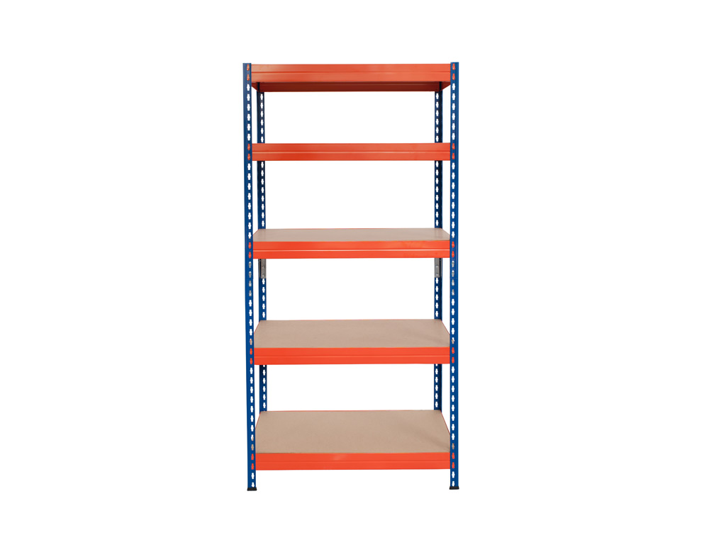 ESTANTERIA METALICA RIVET 192X90X45 CM 250 KG 5 NIVELES AZUL/NARANJA