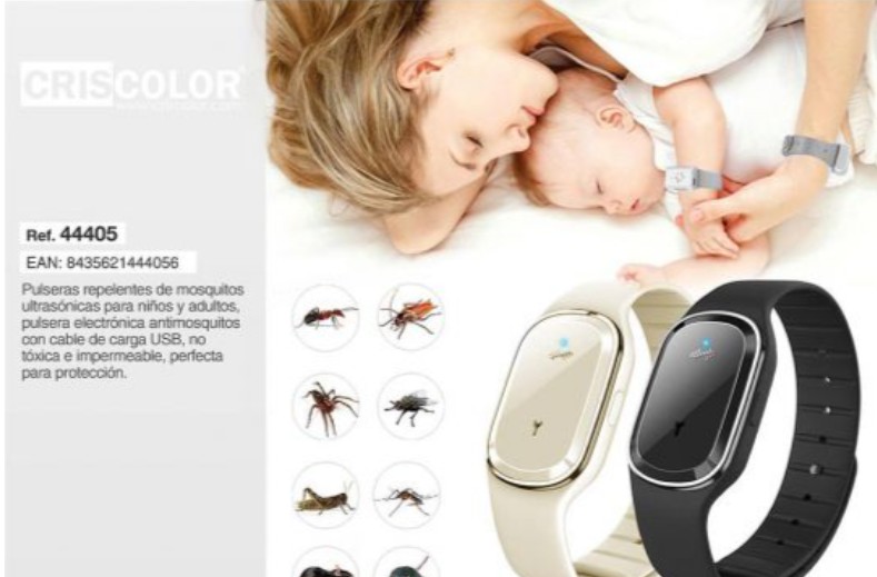 PULSERA ULTRASONICA USB AHUYENTA MOSQUITOS RETRACTIL