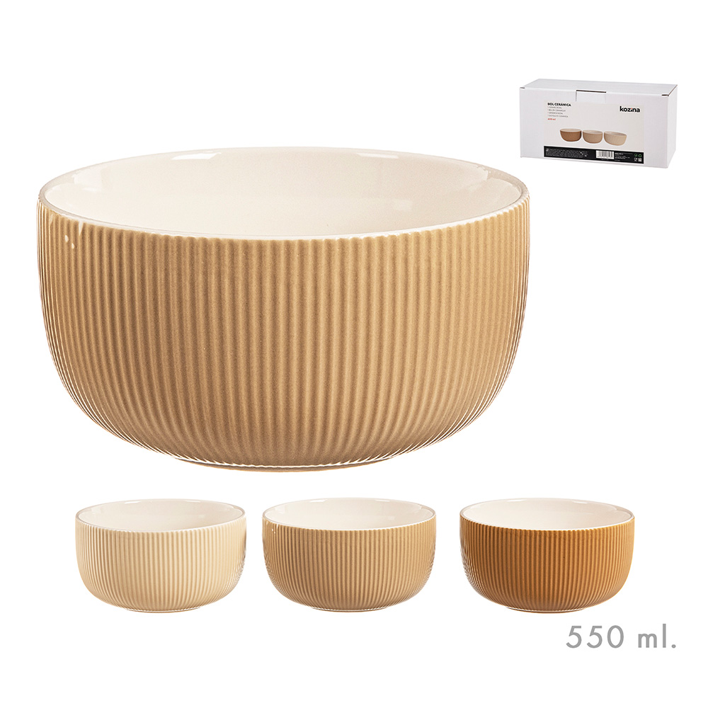 BOL TERRACOTA COLORES SURTIDOS 550 ML.