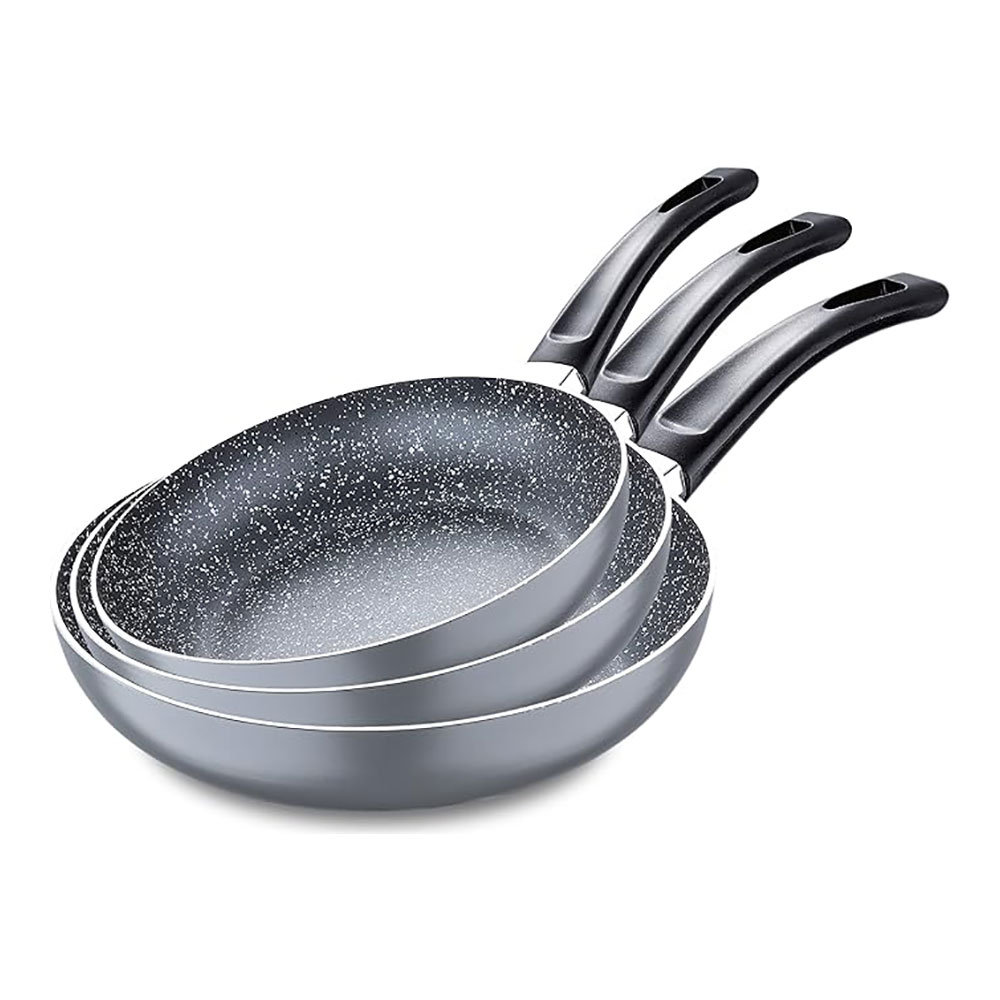 SET 3 SARTENES ALUMINIO PRENSADO INDUCCIÓN NAVY BLACK Ø16-20-24 CM.