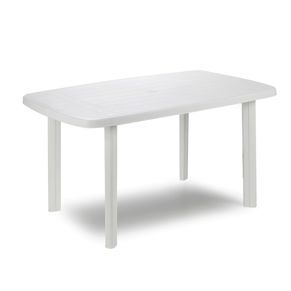 MESA OVALADA EXTERIOR RESINA BLANCO 72X137X85 CM. IPAE PROGARDEN