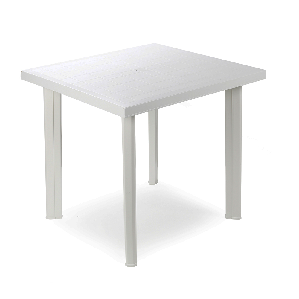 MESA CUADRADA EXTERIOR RESINA BLANCO 80X75X72 CM. IPAE PROGARDEN