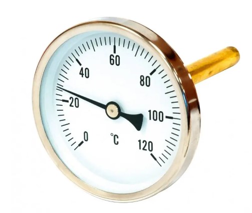 TERMOMETRO BIMETALICO CONEXION POSTERIOR Ø80X100MM 1/2" 0-120 ºC