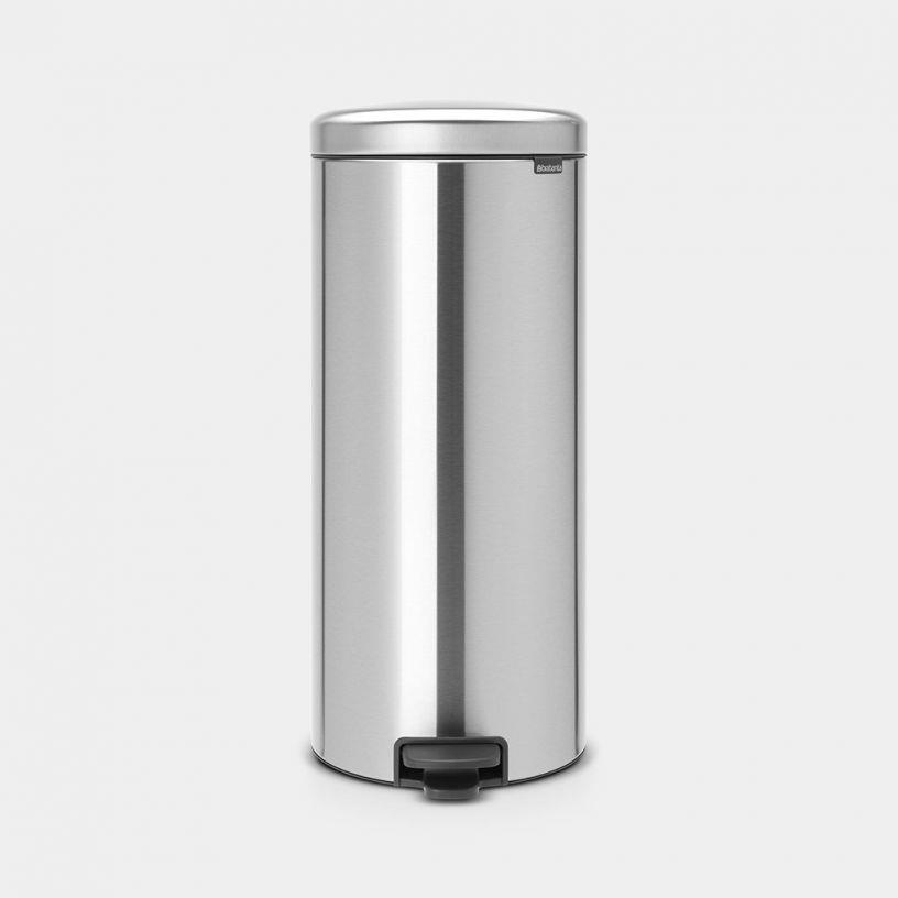 PAPELERA PEDAL ACERO MATE ANTIHUELLAS 30 L
