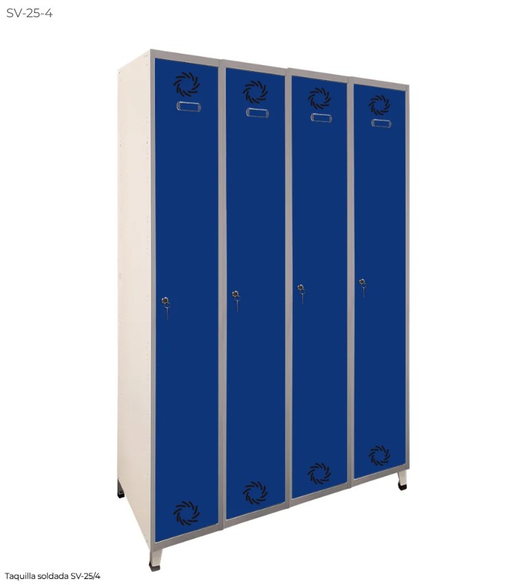 TAQUILLA MONOBLOK PACK 4X1 PUERTA AZUL 1.900X1.000X500 MM MEGABLOK