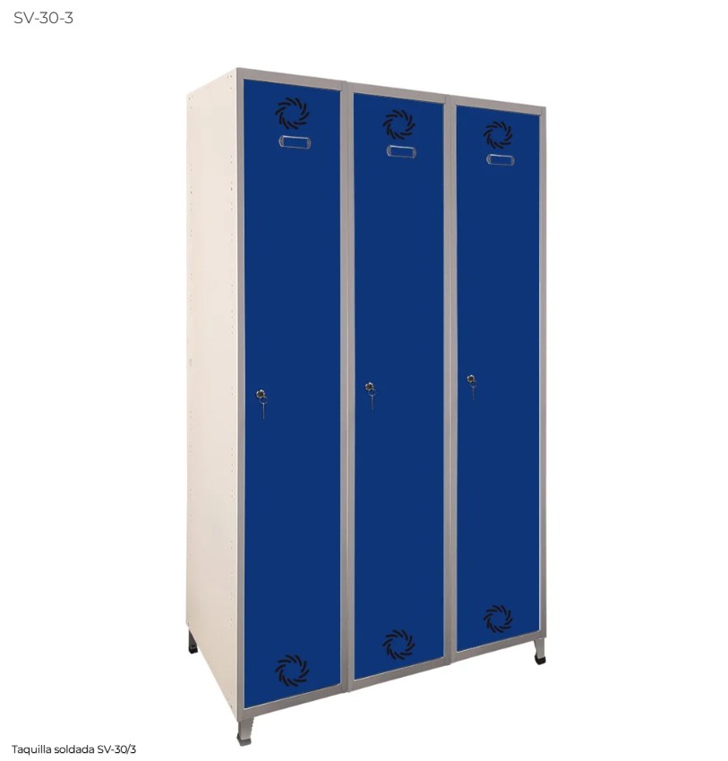 TAQUILLA MONOBLOK PACK 3X1 PUERTA AZUL 1.900X900X500 MM MEGABLOK