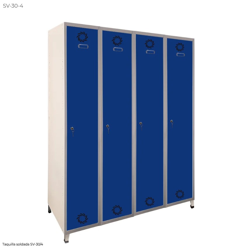TAQUILLA MONOBLOK PACK 4X1 PUERTA AZUL 1.900X1.200X500 MM MEGABLOK