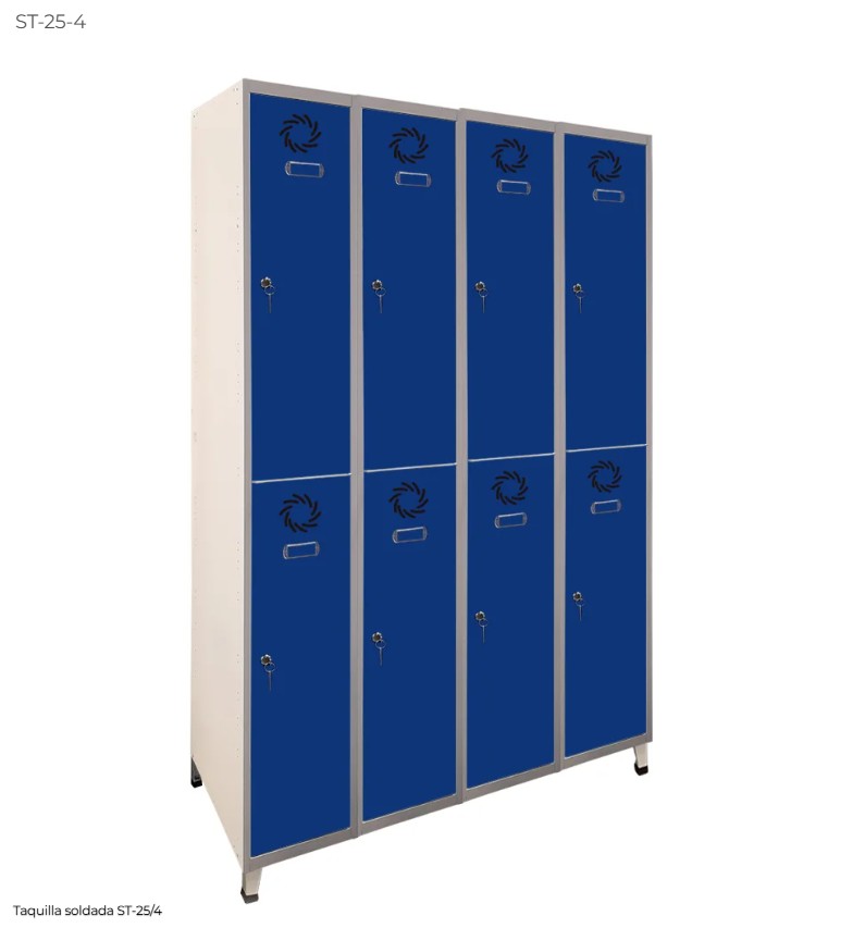 TAQUILLA MONOBLOK PACK 4X2 PUERTAS AZUL 1.900X1.000X500 MM MEGABLOK