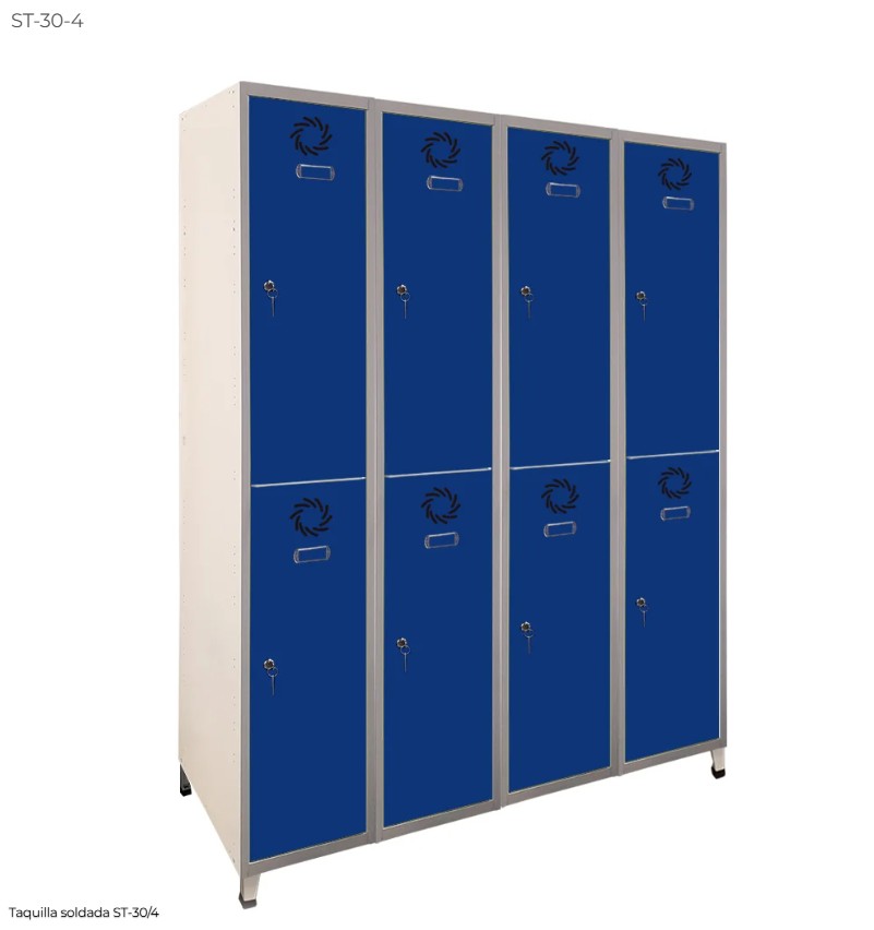 TAQUILLA MONOBLOK PACK 4X2 PUERTAS AZUL 1.900X1.200X500 MM MEGABLOK