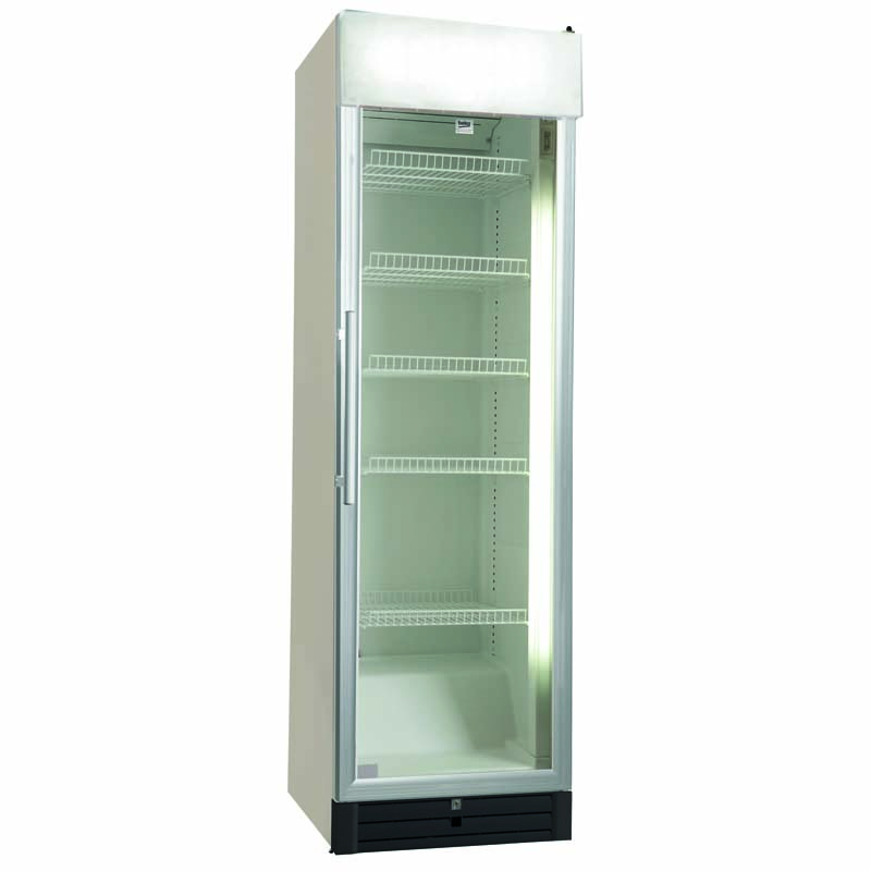 FRIGORIFICO EXPOSITOR CON PANEL PUBLICITARIO 1 PUERTA MARCO ALUMINIO 480 LT ADN 221C BP BEKO