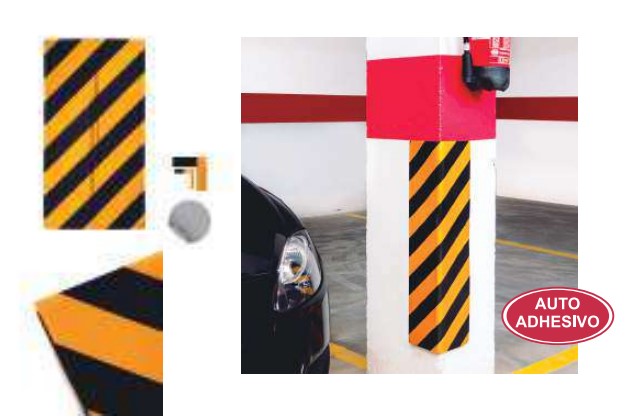 ESQUINERA ADHESIVA NEGRO/AMARILLO 750X150 + 150X20MM